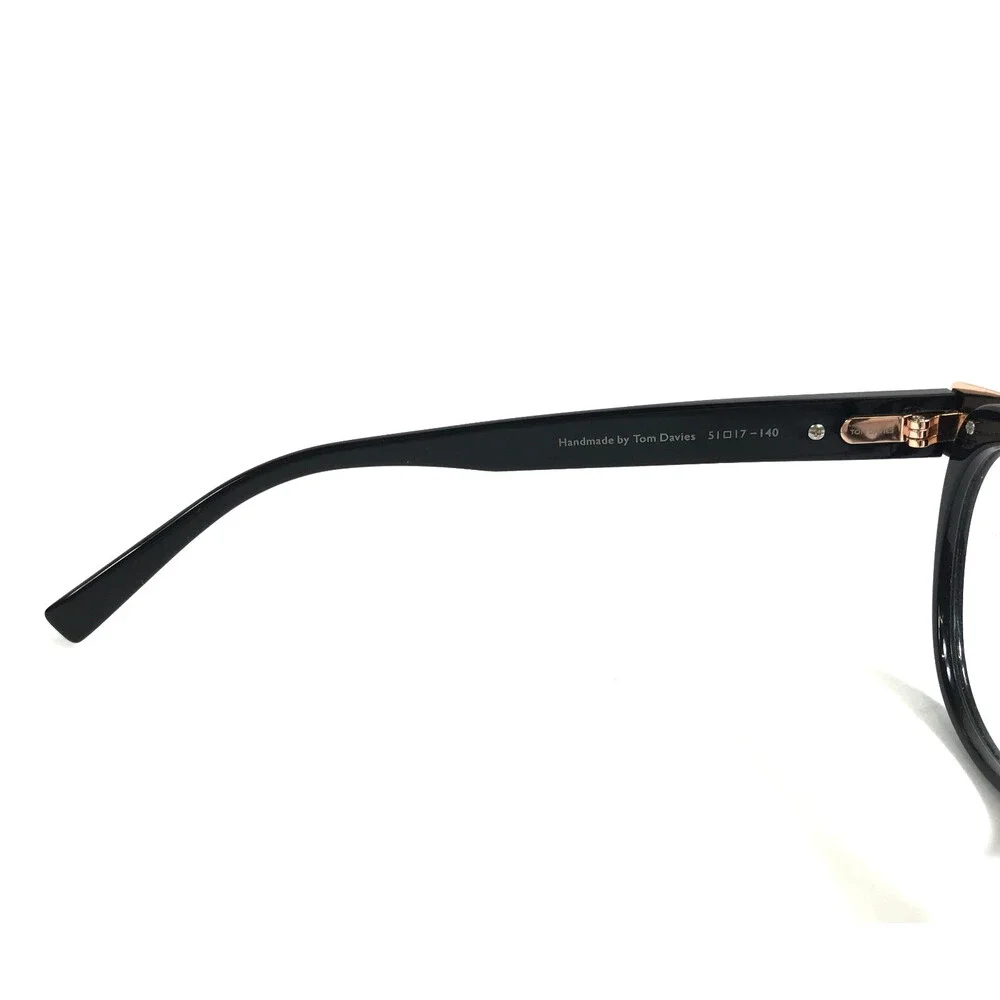 Tom Davies Eyeglasses Frames TD705 Col. 2056 Shiny Black Polished Gold 51-17-140